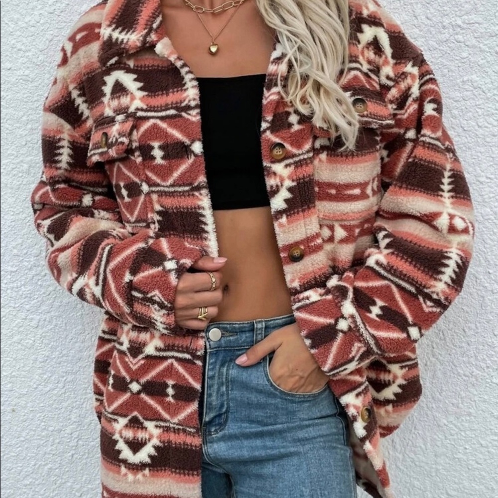 Navajo/Aztec shirt jacket (shacket)